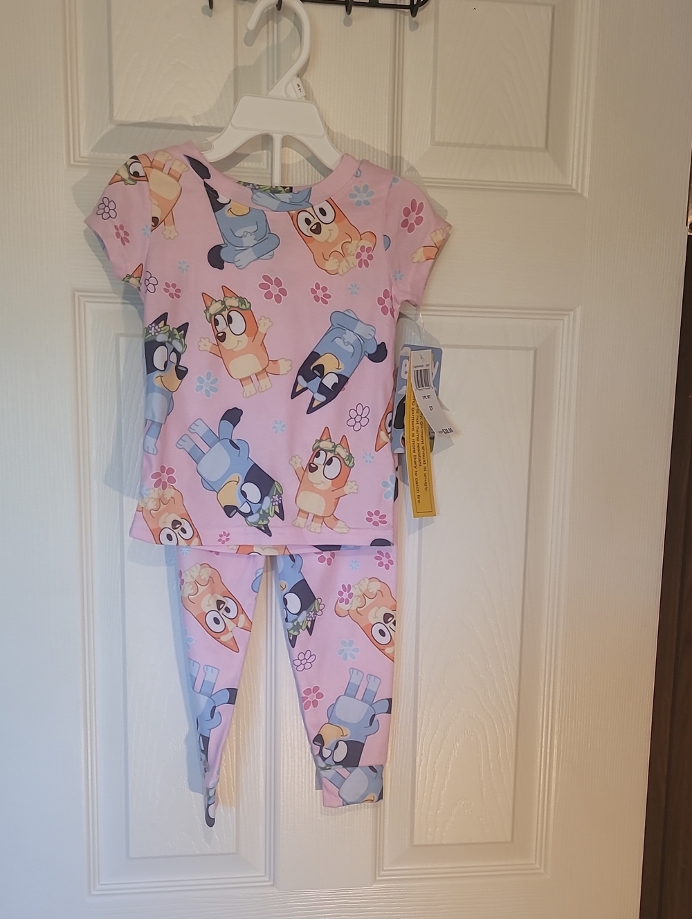 Bluey Pink Cartoon Character Kids Pajama Set